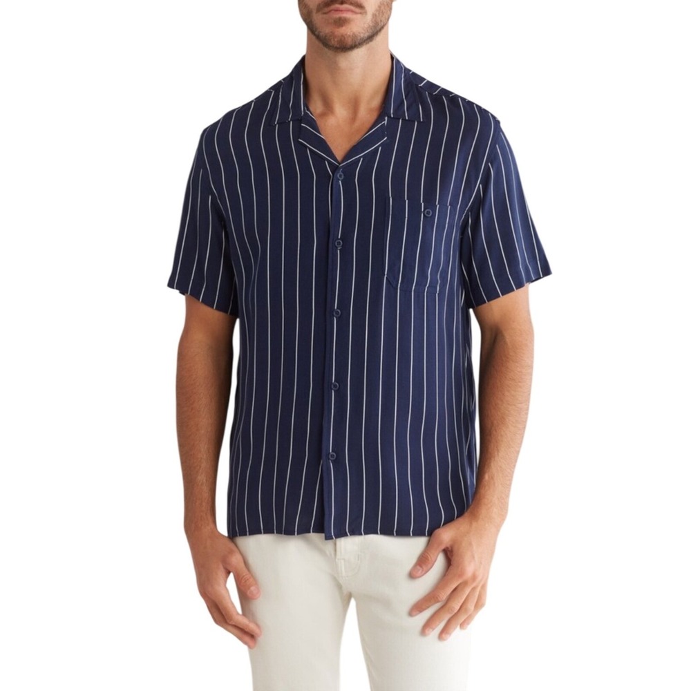 Abound Men's Button Down Shirt XS Blue White Stripe Nautical‎ Dreamy Preppy Club